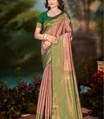 Sangam prints red silk woven work traditional saree