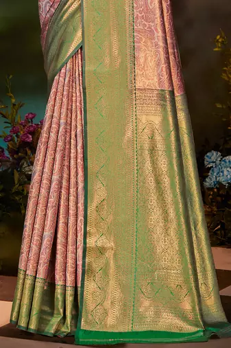 Sangam prints red silk woven work traditional saree