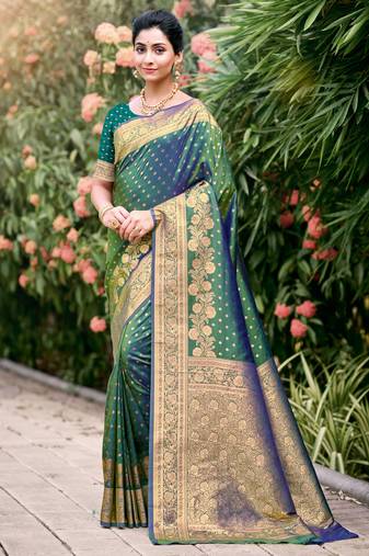 Sangam Prints Green Silk Woven Work Traditional Saree