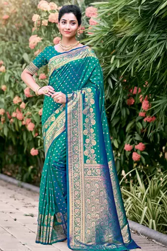 Sangam Prints Sky Blue Silk Woven Work Traditional Saree