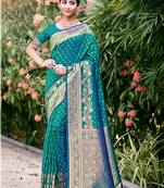 Sangam Prints Sky Blue Silk Woven Work Traditional Saree