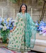 Beige pure mal cotton  kurta pant