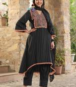 Black cotton kurta pant