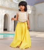 Pista green embroidered top with plazzo