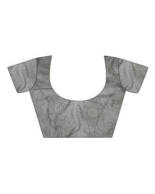 Blooming Batik Print Muslin Cotton Silk Saree with Floral Embroidered Blouse 4