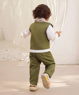 Green waist coat with pant and shirt 2