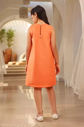 Orange neoprene dress