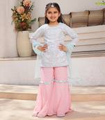 Mirror embroidered kurti sharara