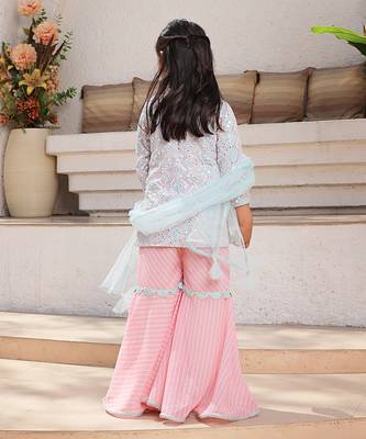 Mirror embroidered kurti sharara 2