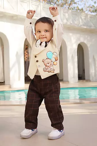 Beige waist coat set