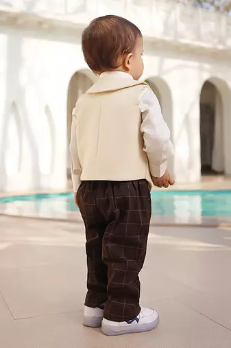 Beige waist coat set