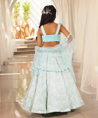 Mirror embroidered lehenga choli set 2