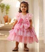 Pink sequence frock