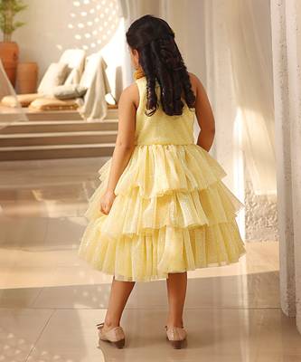 Yellow sequence frock 2