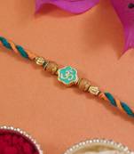 Om rakhi with roli chawal & rakshabandhan card for men/bro/brother 