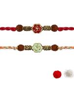 Fancy om combo rakhi with roli chawal & rakshabandhan card|best gift for men/bro/brother 