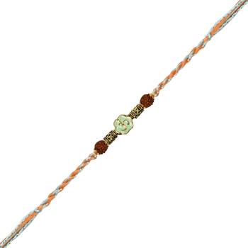 Om rakhi with roli chawal & rakshabandhan card for men/bro/brother  2