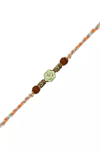 Om rakhi with roli chawal & rakshabandhan card for men/bro/brother 