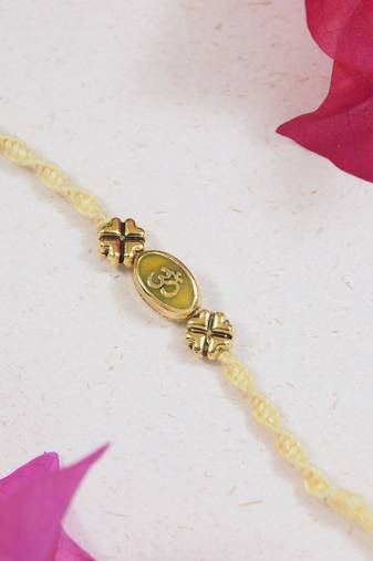 Om rakhi with roli chawal & rakshabandhan card for men/bro/brother 