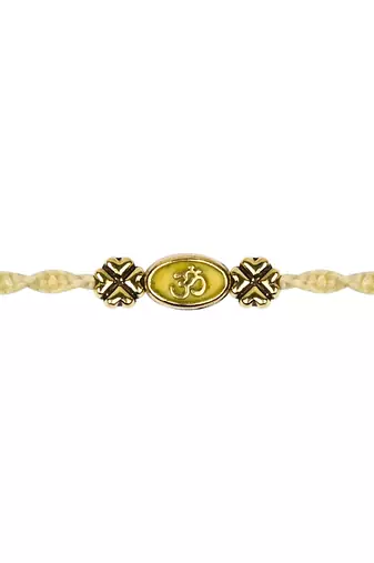 Om rakhi with roli chawal & rakshabandhan card for men/bro/brother 