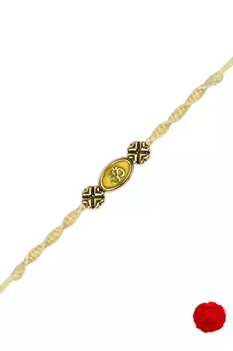 Om rakhi with roli chawal & rakshabandhan card for men/bro/brother 
