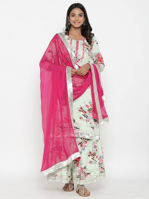 Floral printed sharara set 1