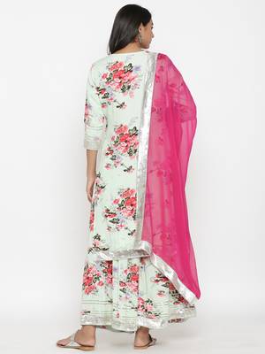 Floral printed sharara set 3