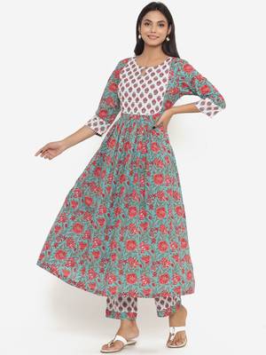 Flared floral kurta set 2