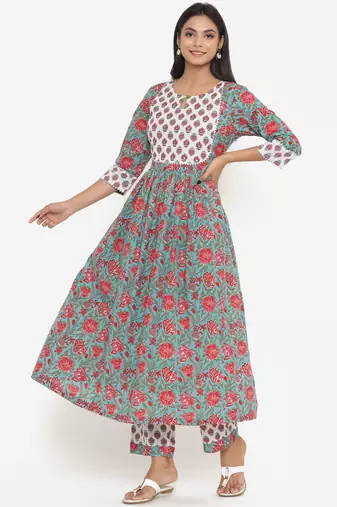 Flared floral kurta set