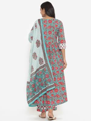 Flared floral kurta set 3