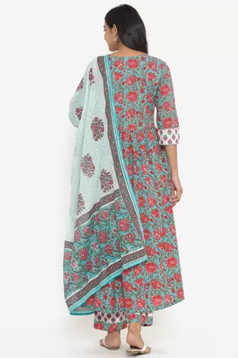 Flared floral kurta set