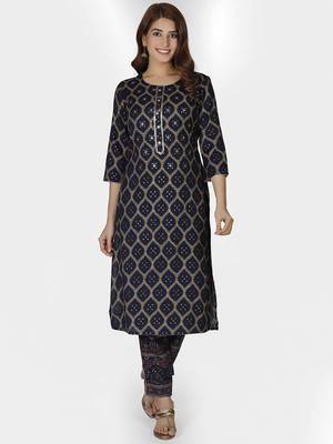 Capsule printed blue suit set 1