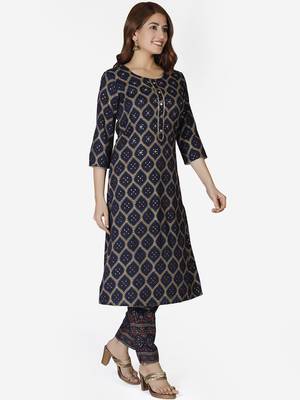 Capsule printed blue suit set 2