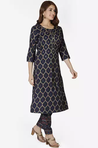 Capsule printed blue suit set