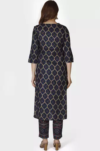 Capsule printed blue suit set
