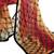 Wama Fashion Cream and Red Chess Saree