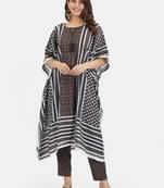 Muslin printed kaftan set