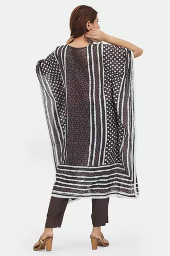 Muslin printed kaftan set