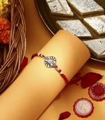 Silver Plated Om Thread Rakhi