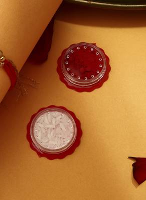 Gold Plated Mahadev Thread Rakhi with Kumkum & Chawal 3
