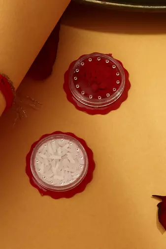 Gold Plated Mahadev Thread Rakhi with Kumkum & Chawal