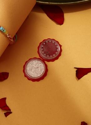 Multicolour Flower Shaped Thread Rakhi with Kumkum & Chawal 3