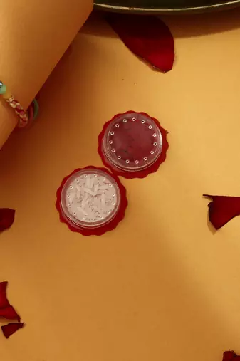 Multicolour Flower Shaped Thread Rakhi with Kumkum & Chawal