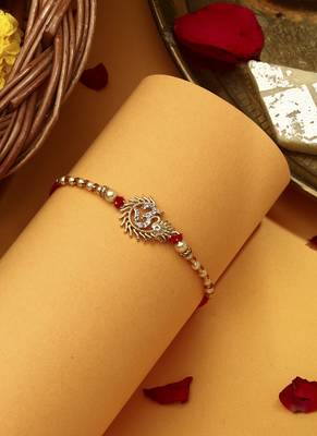 Om rakhi with american stone studs 1