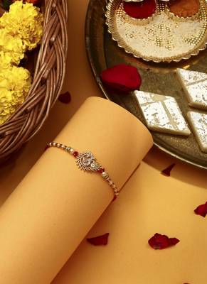 Om rakhi with american stone studs 2