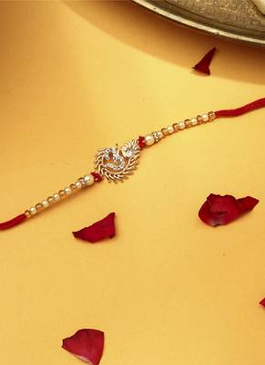 Om rakhi with american stone studs 4
