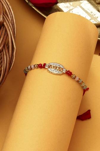 Veera rakhi with american stone studded
