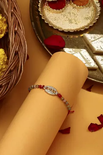Veera rakhi with american stone studded