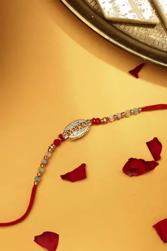 Veera rakhi with american stone studded