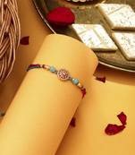 American Diamond Stone Studded Thread Rakhi